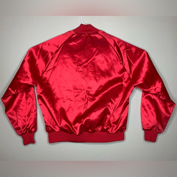 Vtg 90s Post Cereal Auburn Mens Size L Red Satin Nylon Employee Jacket USA Made - Picture 5 of 6
